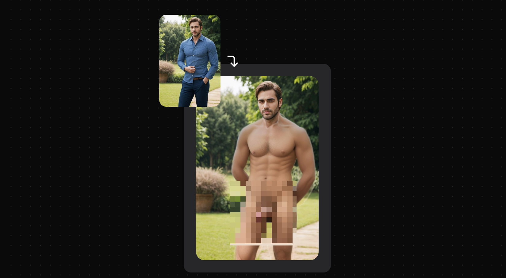 AI-generated male body visualization created online from a photo